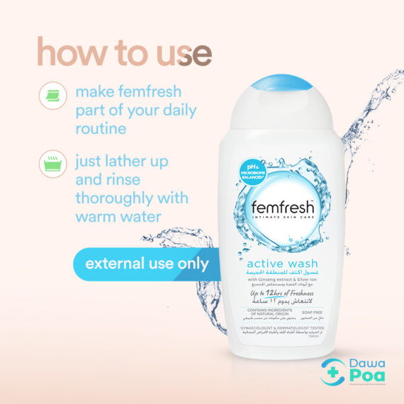 Femfresh Active Intimate Wash 250ml.3