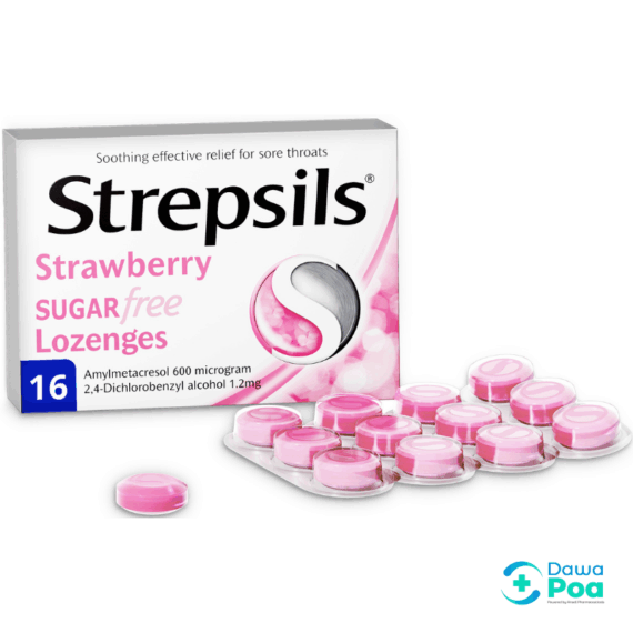 Strepsils Strawberry Sugar Free 16s