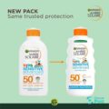 3 Kids Sensitive Sun Protection Lotion SPF 50 200ml before and after