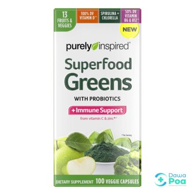 Purely Inspired. Superfood Greens with Probiotics. 100 Veggie Capsules