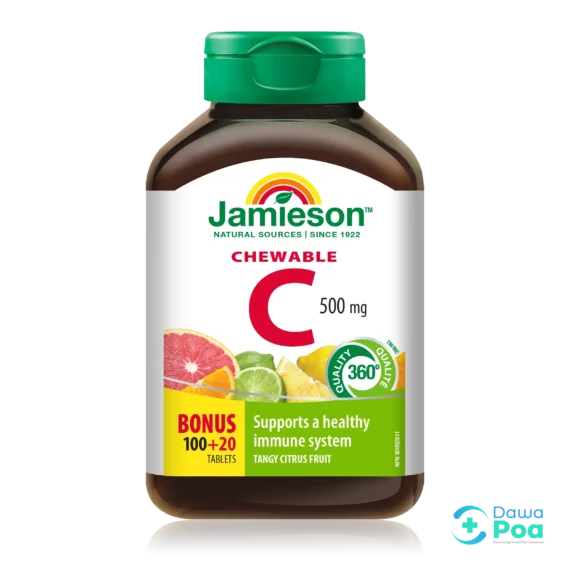 Jamieson Chewable C 500mg Tablets 120's - Citrus Fruit