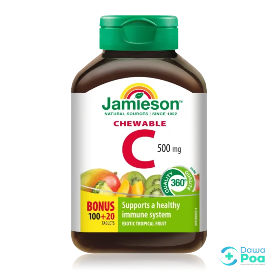 Jamieson Chewable C 500mg Tablets 120's - Exotic Tropical Fruit