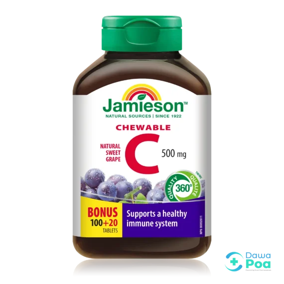 Jamieson Chewable C 500mg Tablets Sweet Grapes1