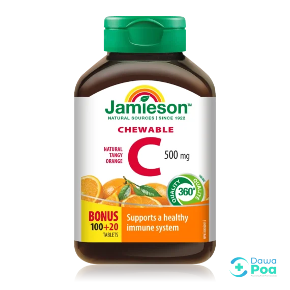Jamieson Chewable C 500mg Tablets Tangy Orange