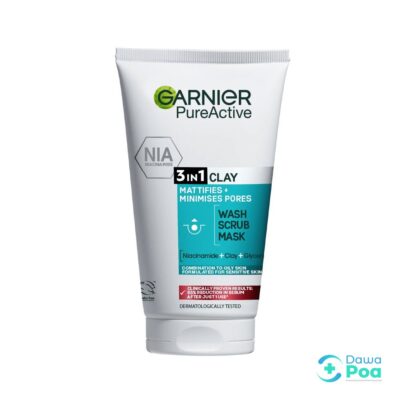 Garnier Pure Active 3-In-1 Wash, Scrub and Mask